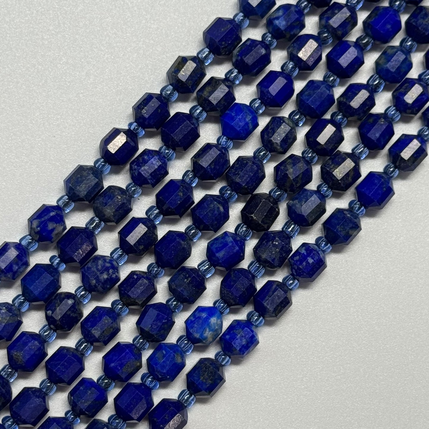 Dodecahedron Lapis Lazuli Beads – Natural Blue Gemstone
