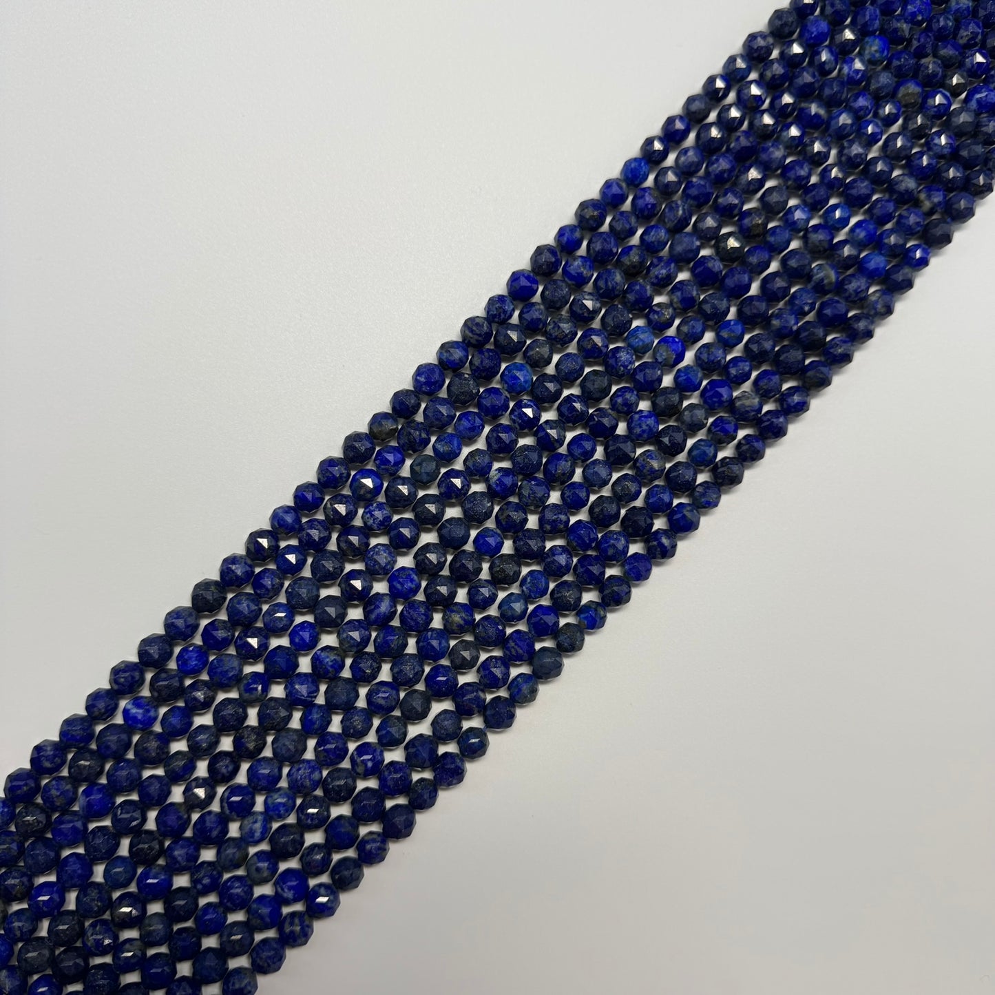 Faceted Diamond-Cut Lapis Lazuli Beads – Natural Blue Gemstone