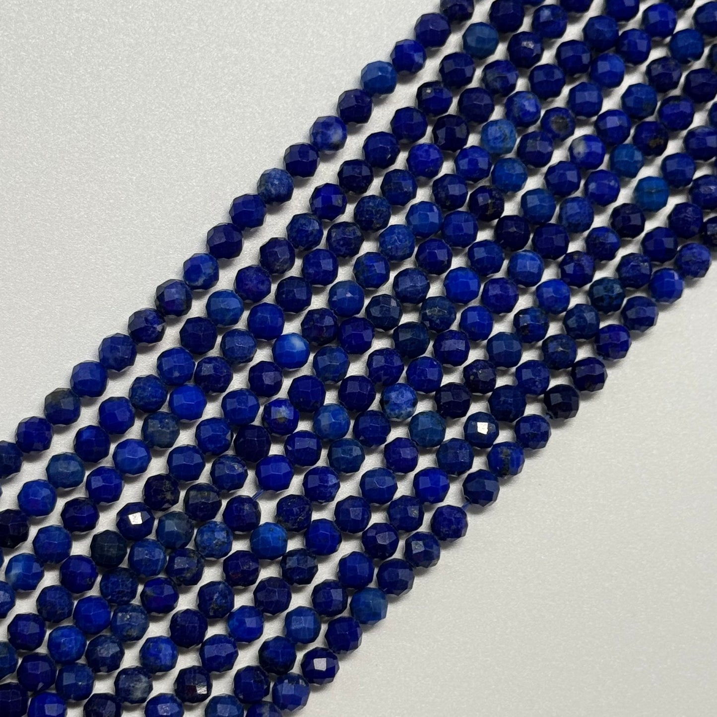 Faceted Round Lapis Lazuli Beads – Natural Blue Gemstone