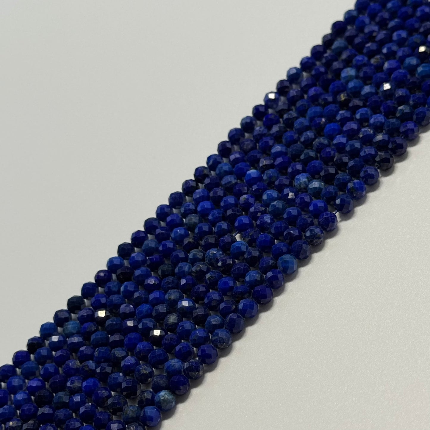 Faceted Round Lapis Lazuli Beads – Natural Blue Gemstone
