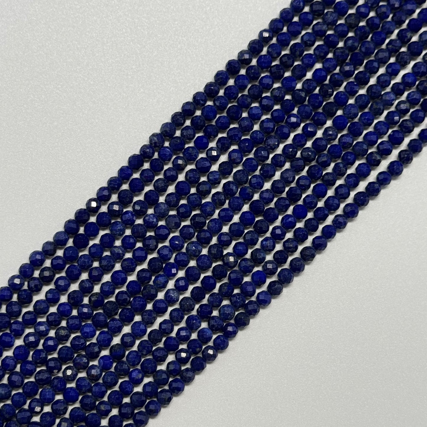 Faceted Round Lapis Lazuli Beads – Natural Blue Gemstone