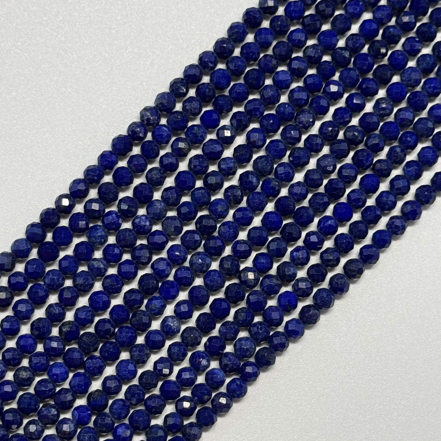 Faceted Round Lapis Lazuli Beads – Natural Blue Gemstone