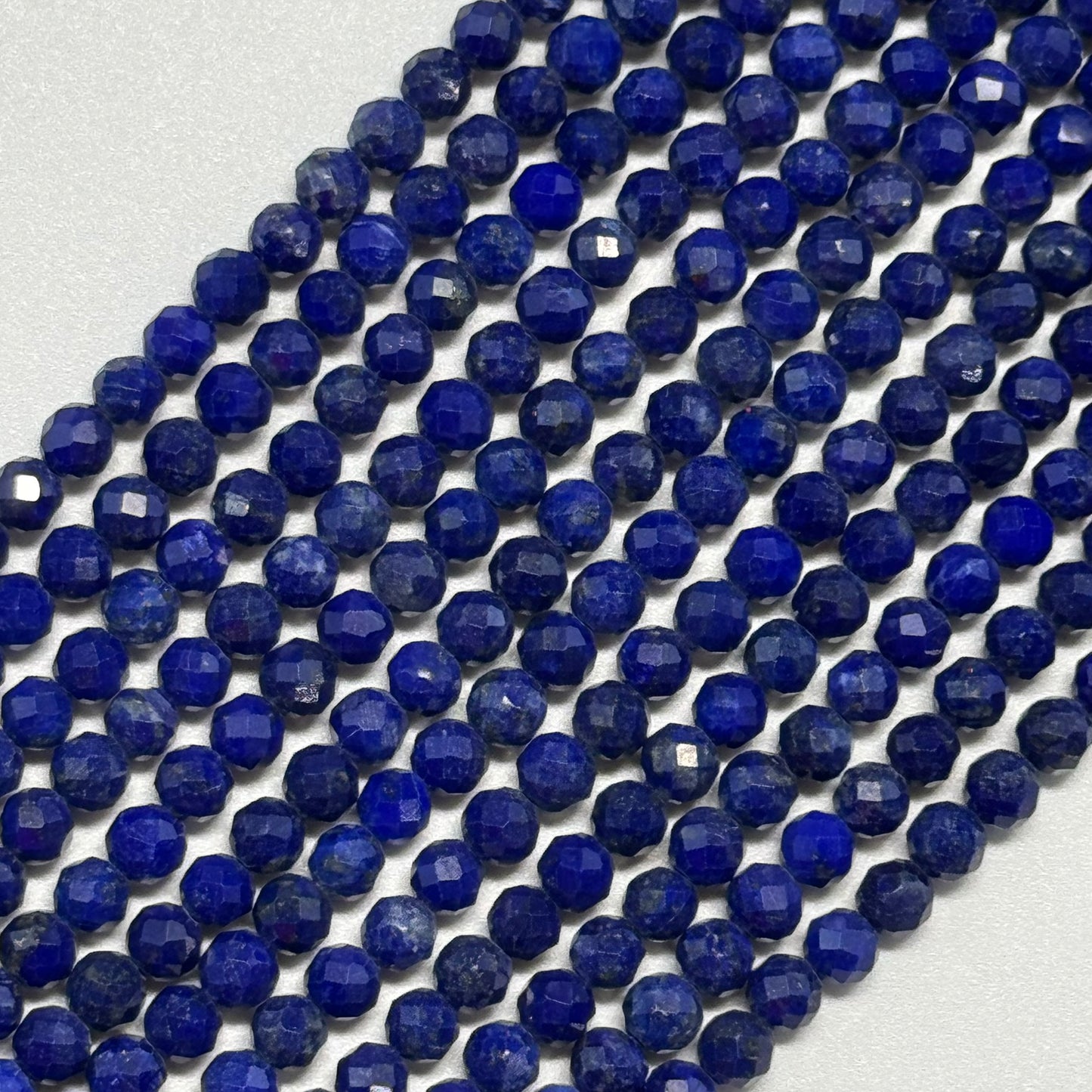 Faceted Round Lapis Lazuli Beads – Natural Blue Gemstone