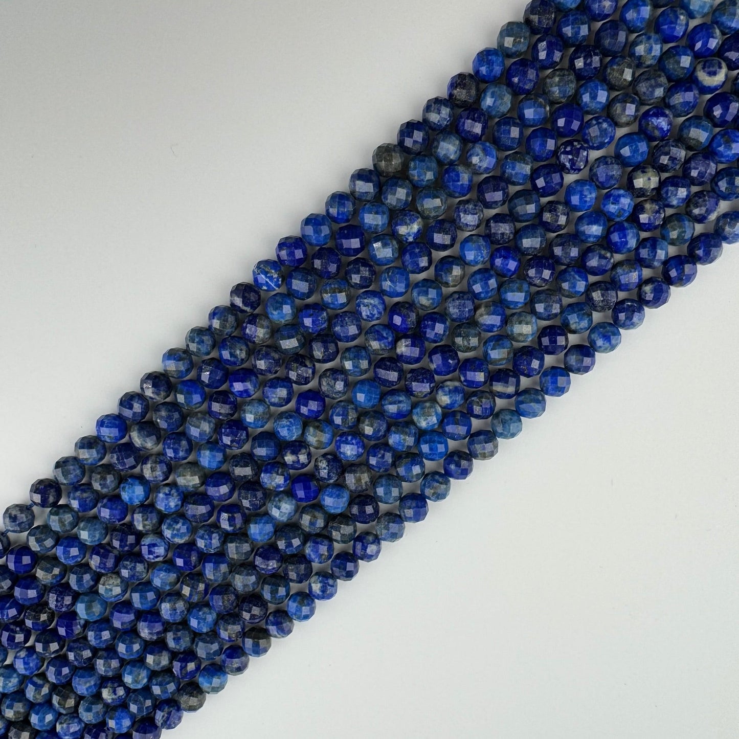 Faceted Diamond-Cut Lapis Lazuli Beads – Natural Blue Gemstone