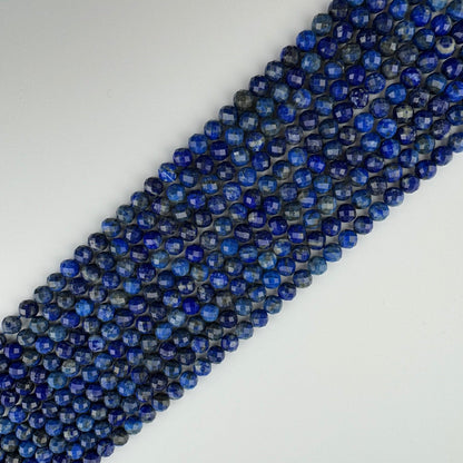 Lapis Lazuli Faceted Diamond-Cut Natural Blue Gemstone (A Quality)