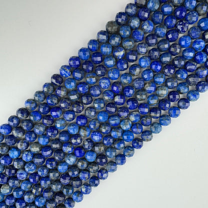 Lapis Lazuli Faceted Diamond-Cut Natural Blue Gemstone (A Quality)