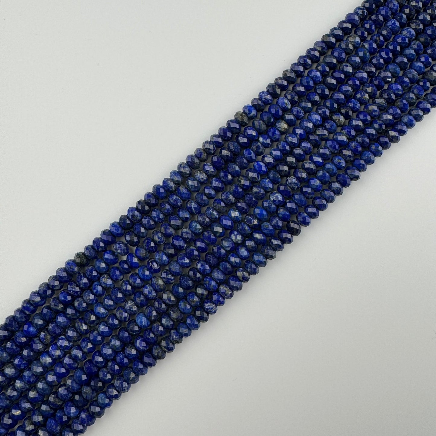 Faceted Rondelle Lapis Lazuli Beads – Natural Blue Gemstone