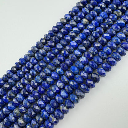 Lapis Lazuli Faceted Rondelle Natural Blue Gemstone (AA Quality)