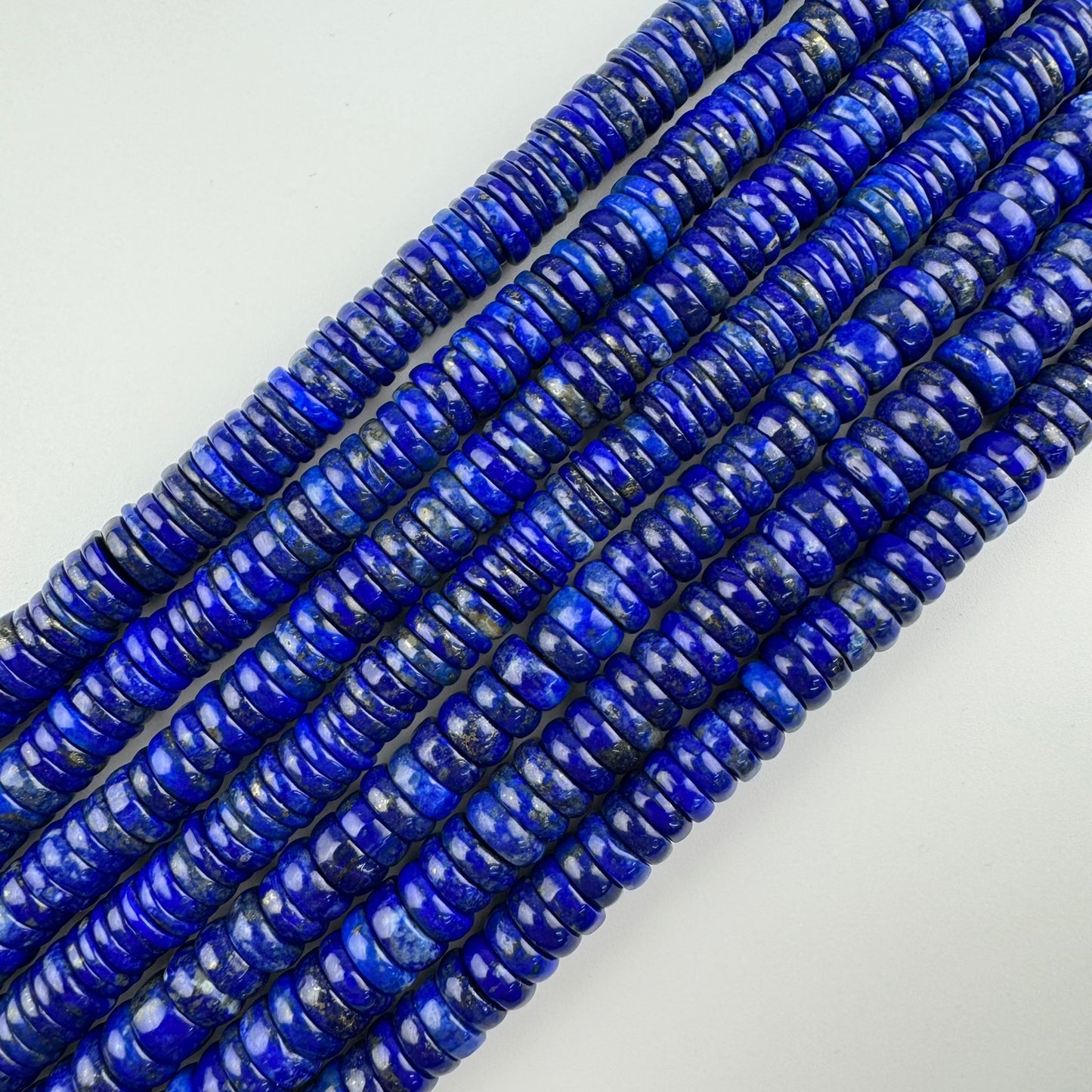 Lapis Lazuli Rondelle Natural Blue Gemstone (AAAA Quality)