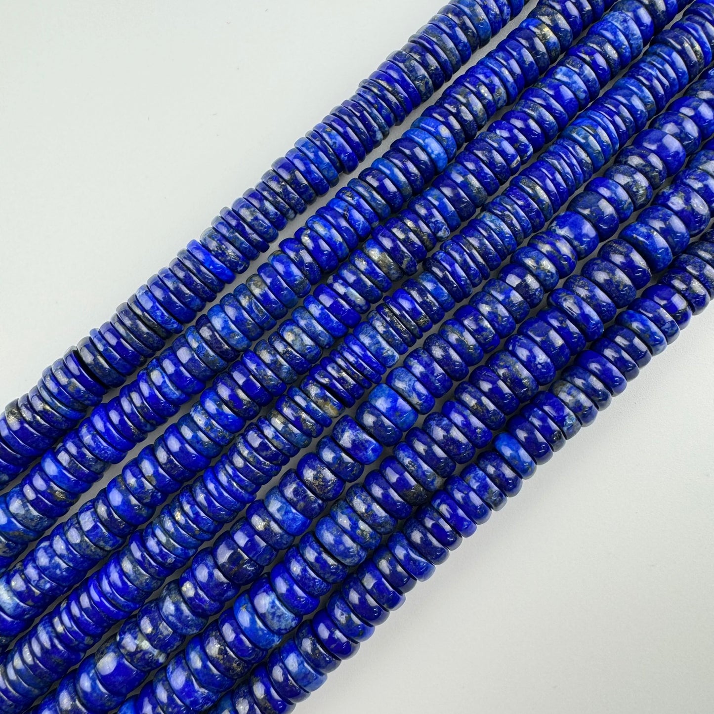 Lapis Lazuli Rondelle Natural Blue Gemstone (AAAA Quality)