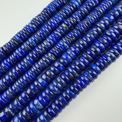 Lapis Lazuli Rondelle Natural Blue Gemstone (AAAA Quality)