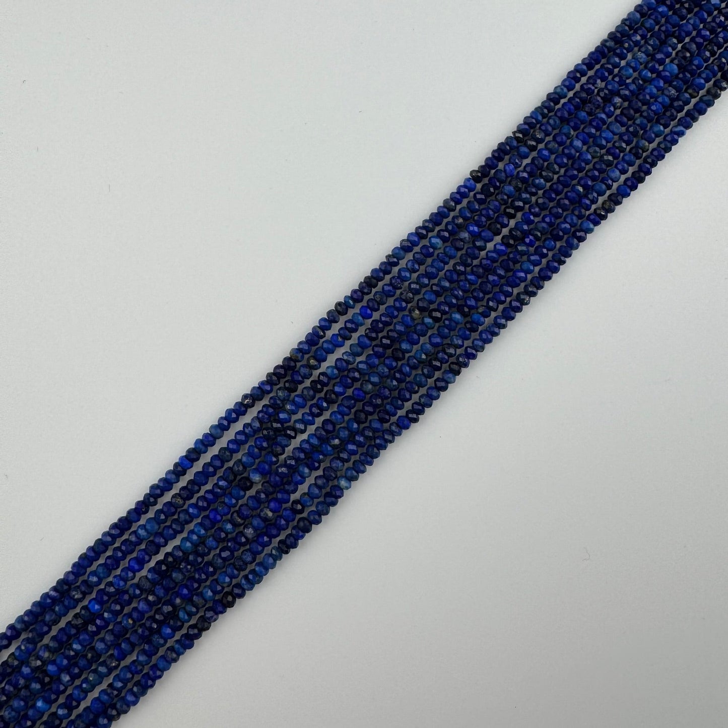 Faceted Rondelle Lapis Lazuli Beads – Natural Blue Gemstone