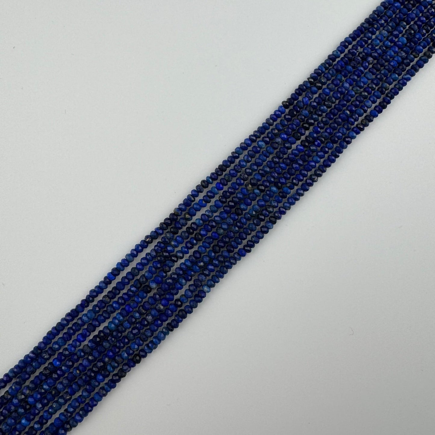 Faceted Rondelle Lapis Lazuli Beads – Natural Blue Gemstone
