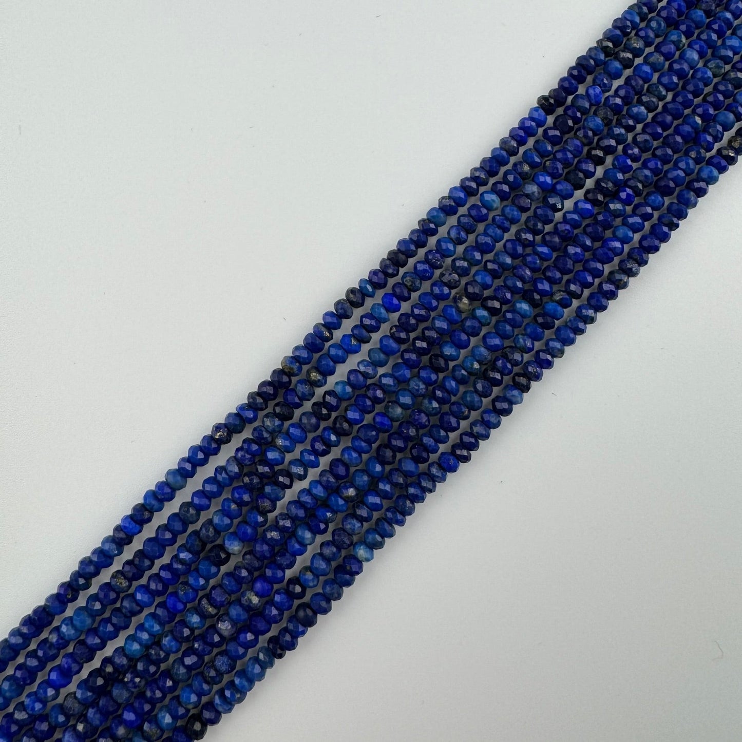 Faceted Rondelle Lapis Lazuli Beads – Natural Blue Gemstone