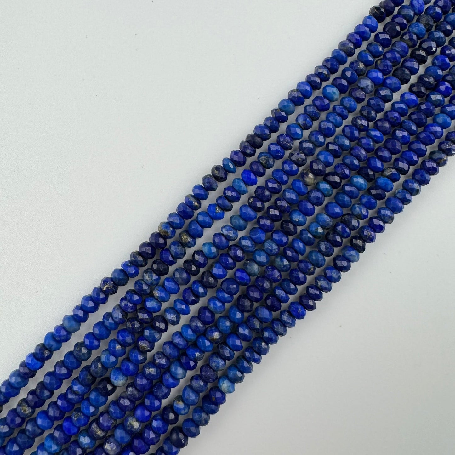 Faceted Rondelle Lapis Lazuli Beads – Natural Blue Gemstone