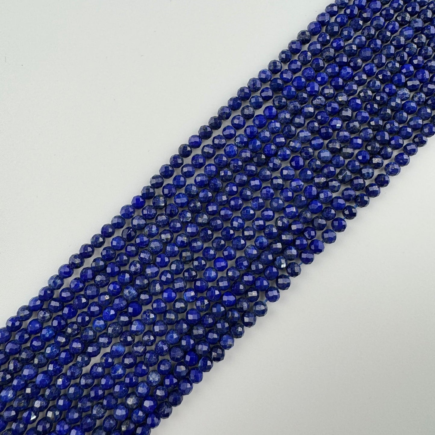 Faceted Round Lapis Lazuli Beads – Natural Blue Gemstone