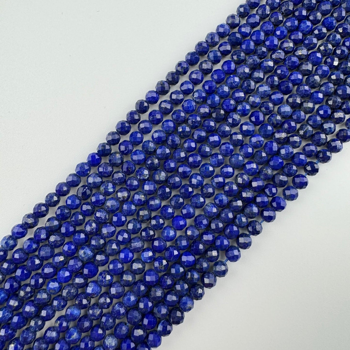 Faceted Round Lapis Lazuli Beads – Natural Blue Gemstone