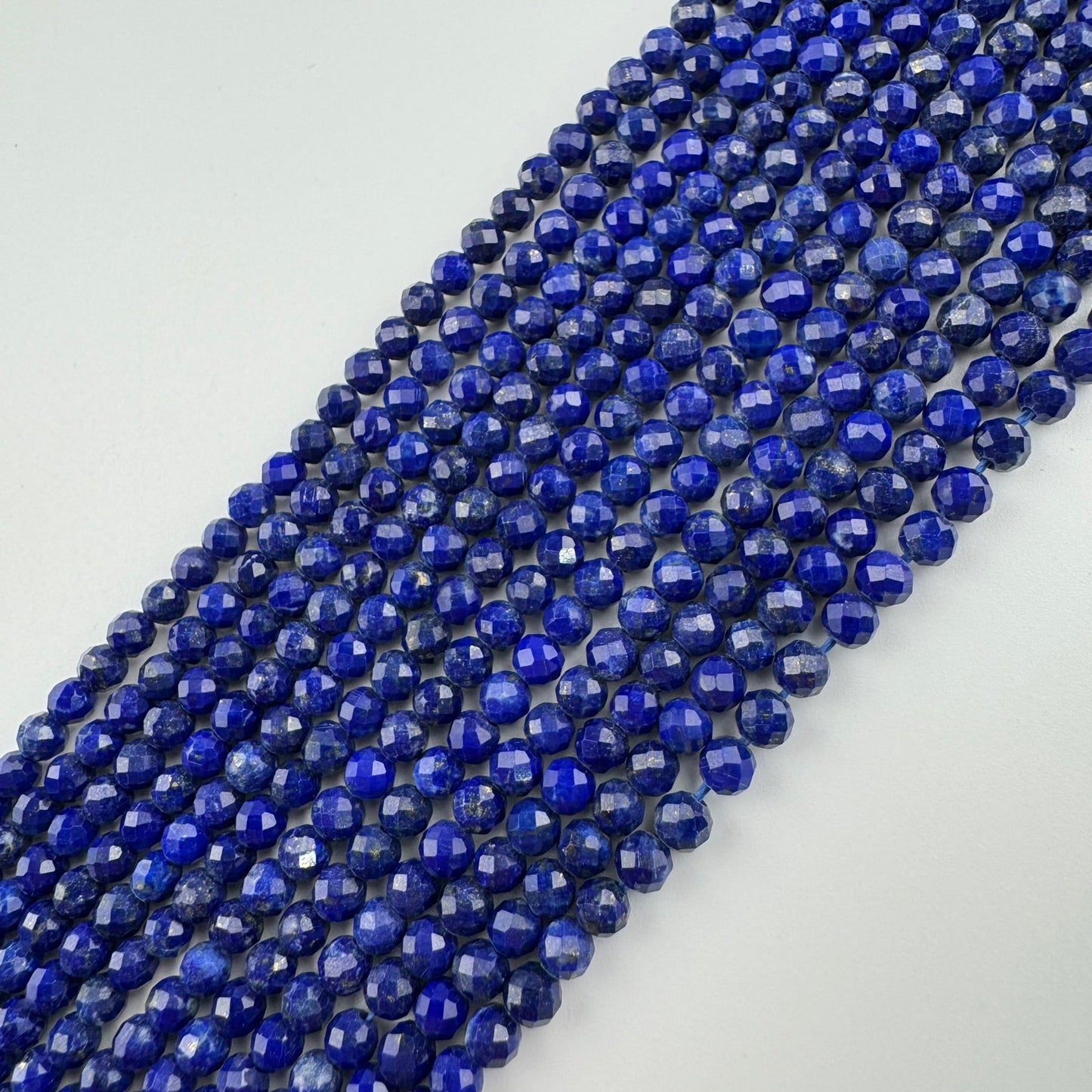 Faceted Round Lapis Lazuli Beads – Natural Blue Gemstone