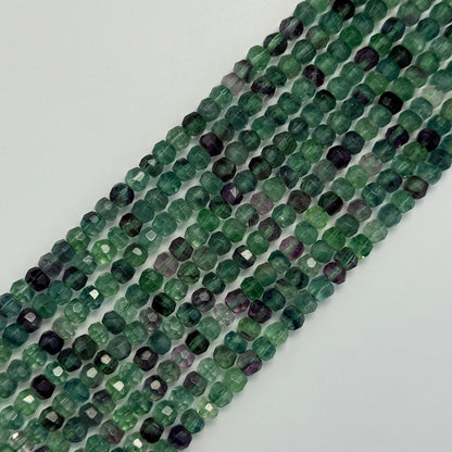 Fluorite Faceted Beads - Rondelle Shape - Single Cut - (AA Quality)