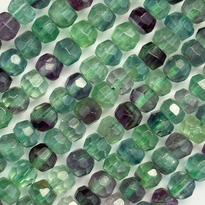 Fluorite Faceted Beads - Rondelle Shape - Single Cut - (AA Quality)