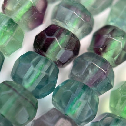 Fluorite Faceted Beads - Rondelle Shape - Single Cut - (AA Quality)
