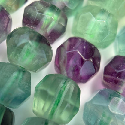 Fluorite Faceted Beads - Rondelle Shape - Single Cut - (AA Quality)