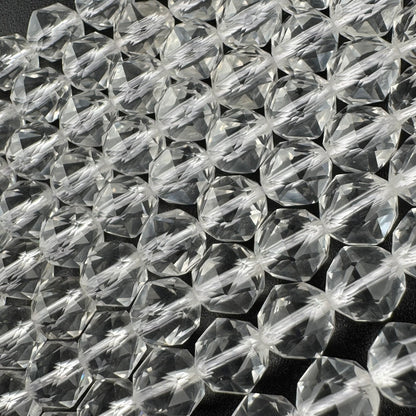 Clear Quartz Diamond Cut Gemstone Beads - (AAA Quality)