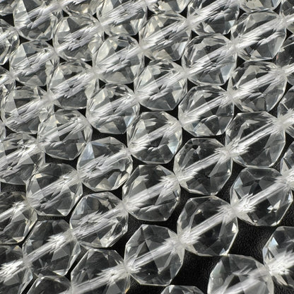 Clear Quartz Diamond Cut Gemstone Beads - (AAA Quality)