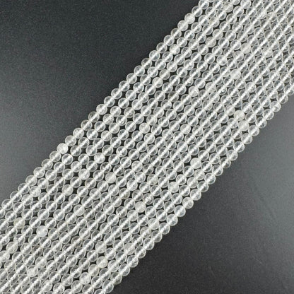 Clear Quartz Micro-Faceted Gemstone Beads - (AAA Quality)