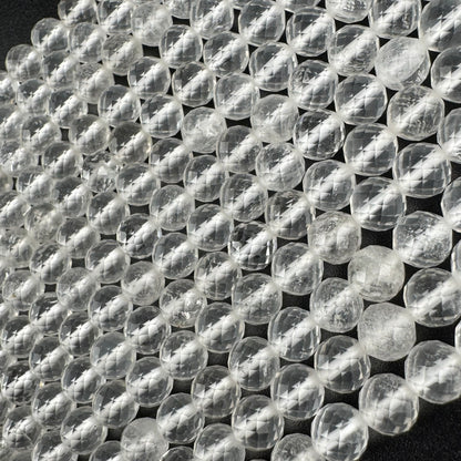 Clear Quartz Micro-Faceted Gemstone Beads - (AAA Quality)