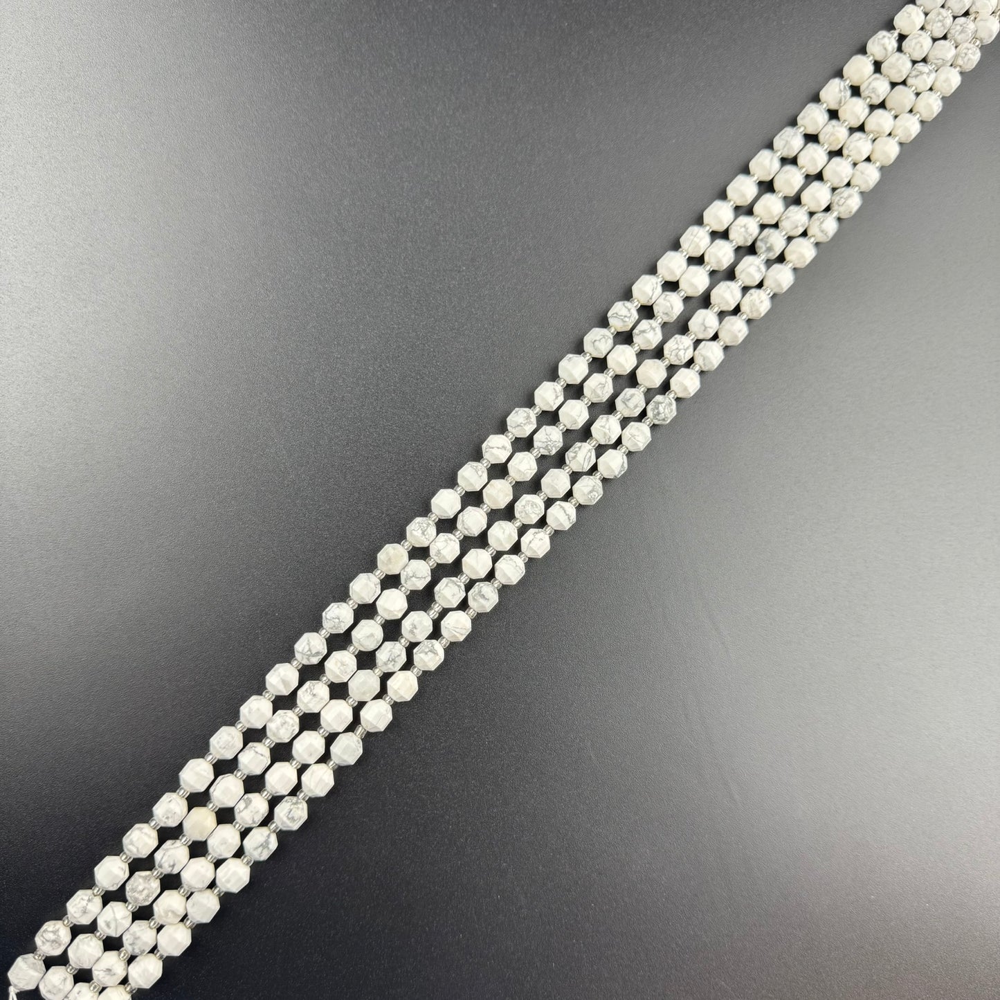 Howlite Dodecahedron Gemstone Beads (AA Quality)