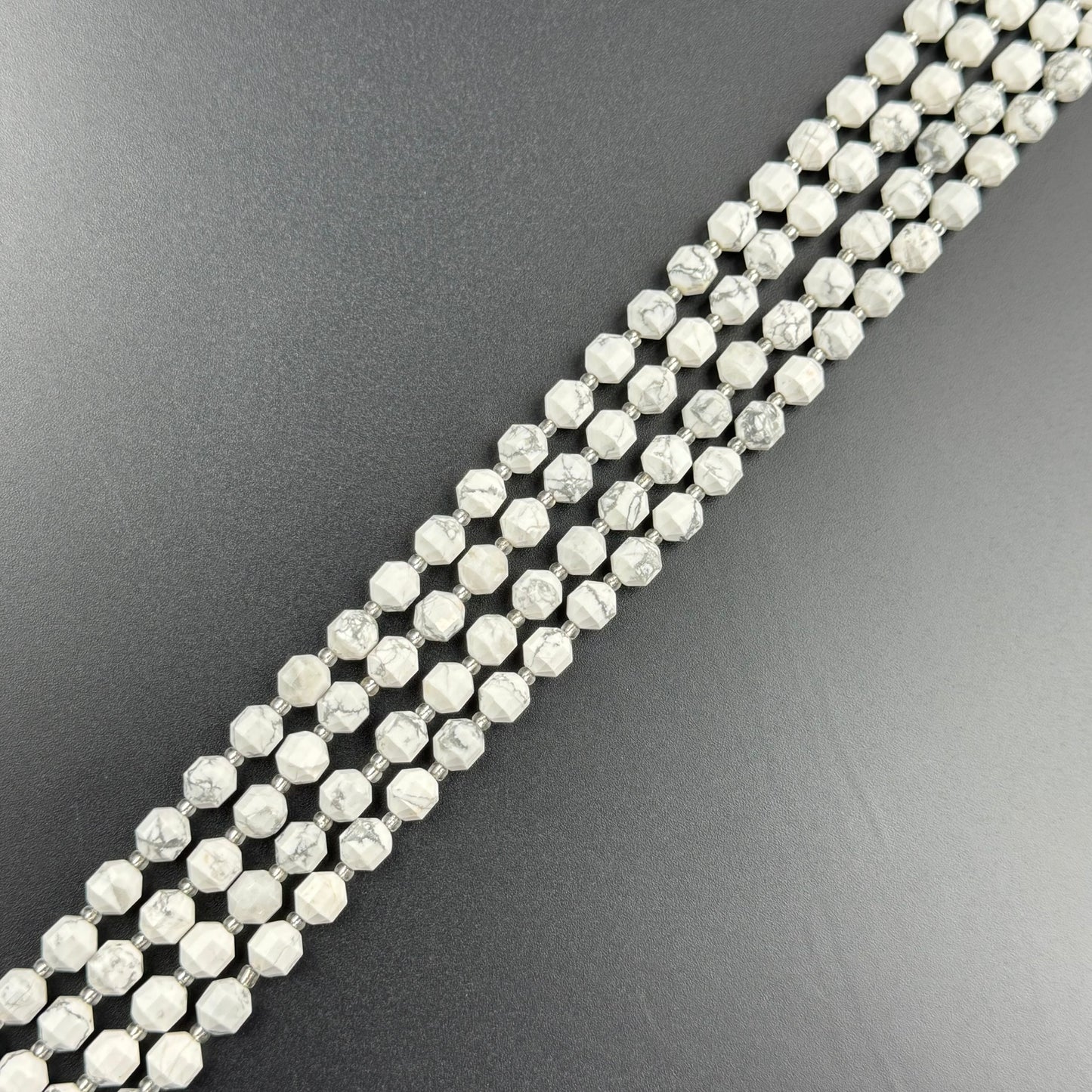 Howlite Dodecahedron Gemstone Beads (AA Quality)