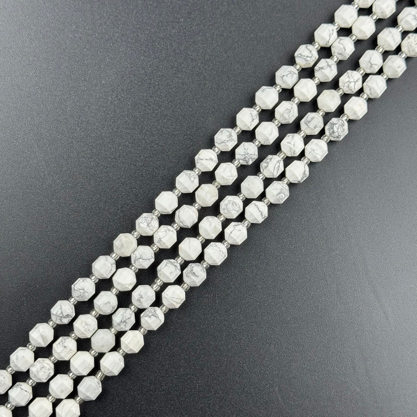 Howlite Dodecahedron Gemstone Beads (AA Quality)