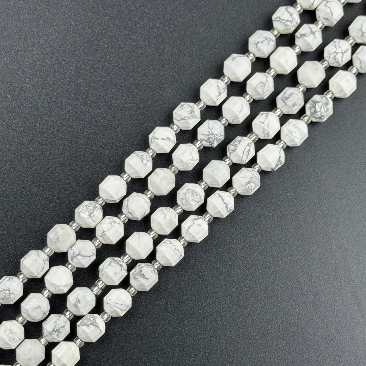 Howlite Dodecahedron Gemstone Beads (AA Quality)