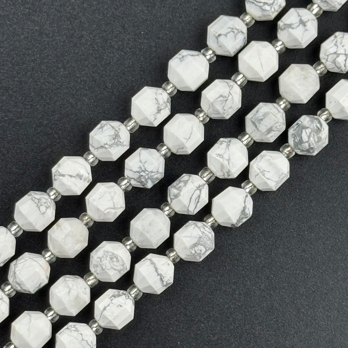 Howlite Dodecahedron Gemstone Beads (AA Quality)