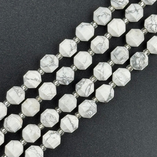 Howlite Dodecahedron Gemstone Beads (AA Quality)