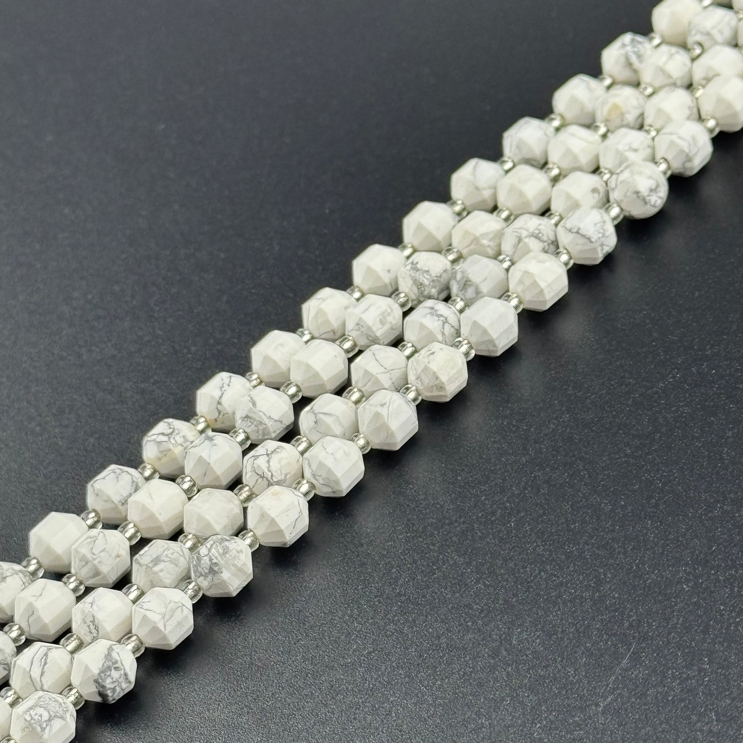 Howlite Dodecahedron Gemstone Beads (AA Quality)