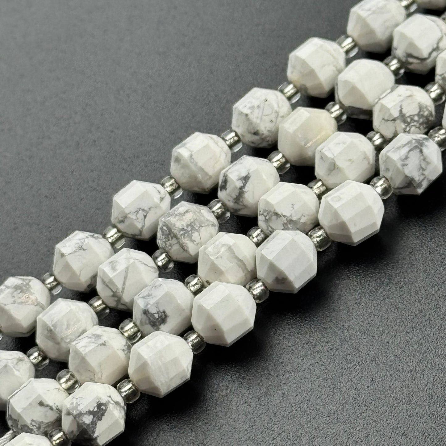 Howlite Dodecahedron Gemstone Beads (AA Quality)