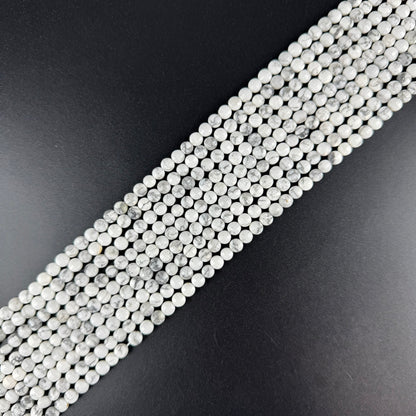 Howlite Lentil Gemstone Beads (AA Quality)
