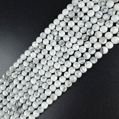 Howlite Lentil Gemstone Beads (AA Quality)