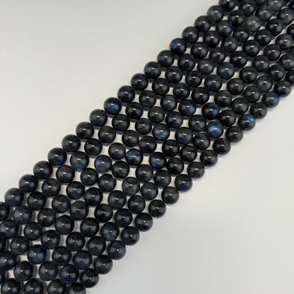 Labradorite Rare Black Polished Round Gemstone Beads (AAAA Quality)