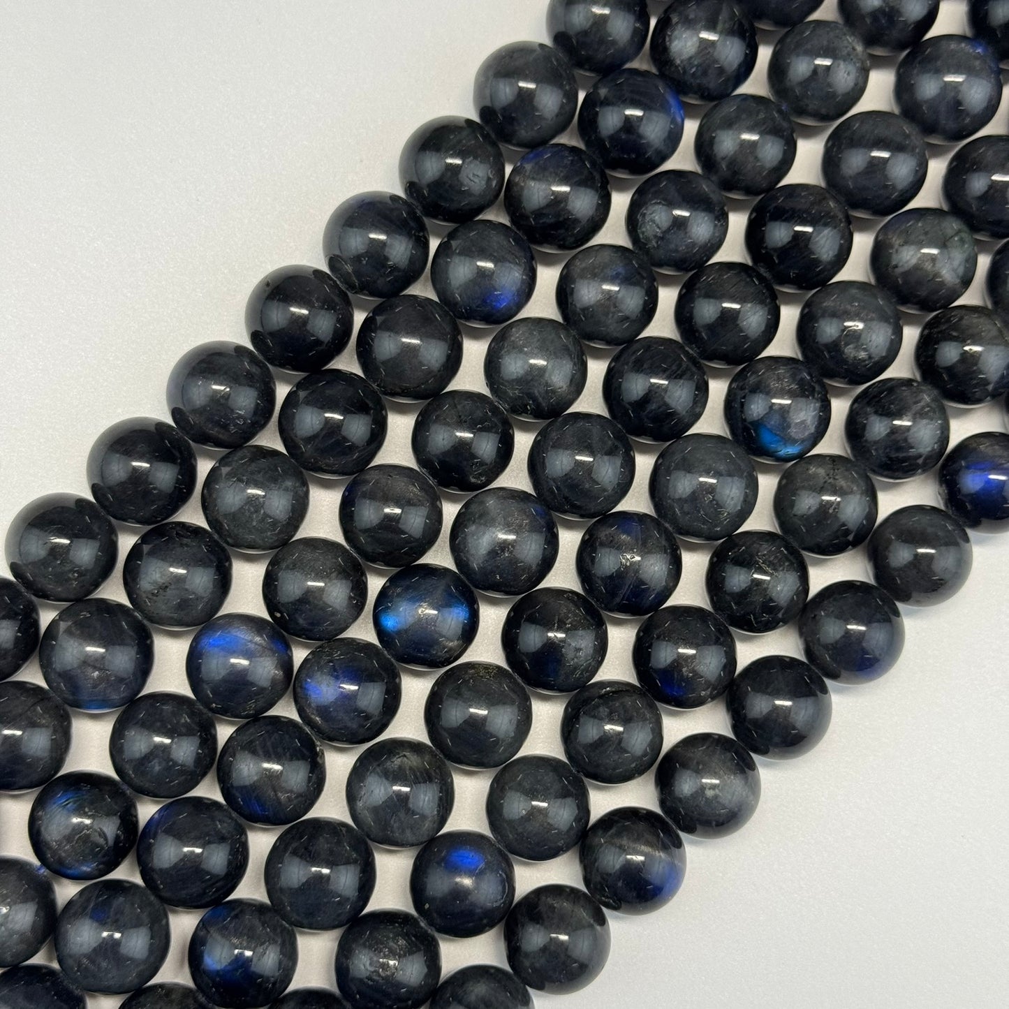 Labradorite Rare Black Polished Round Gemstone Beads (AAAA Quality)