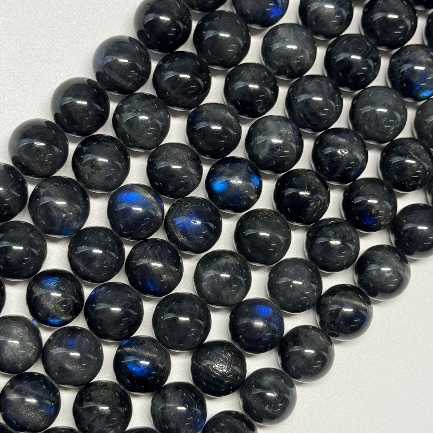 Labradorite Rare Black Polished Round Gemstone Beads (AAAA Quality)