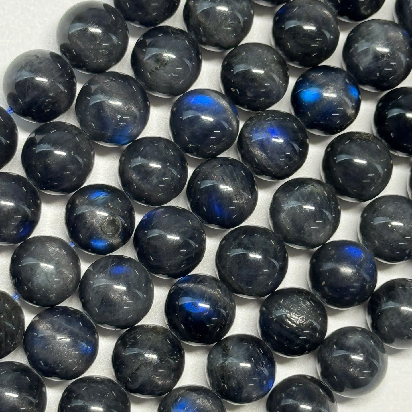 Labradorite Rare Black Polished Round Gemstone Beads (AAAA Quality)