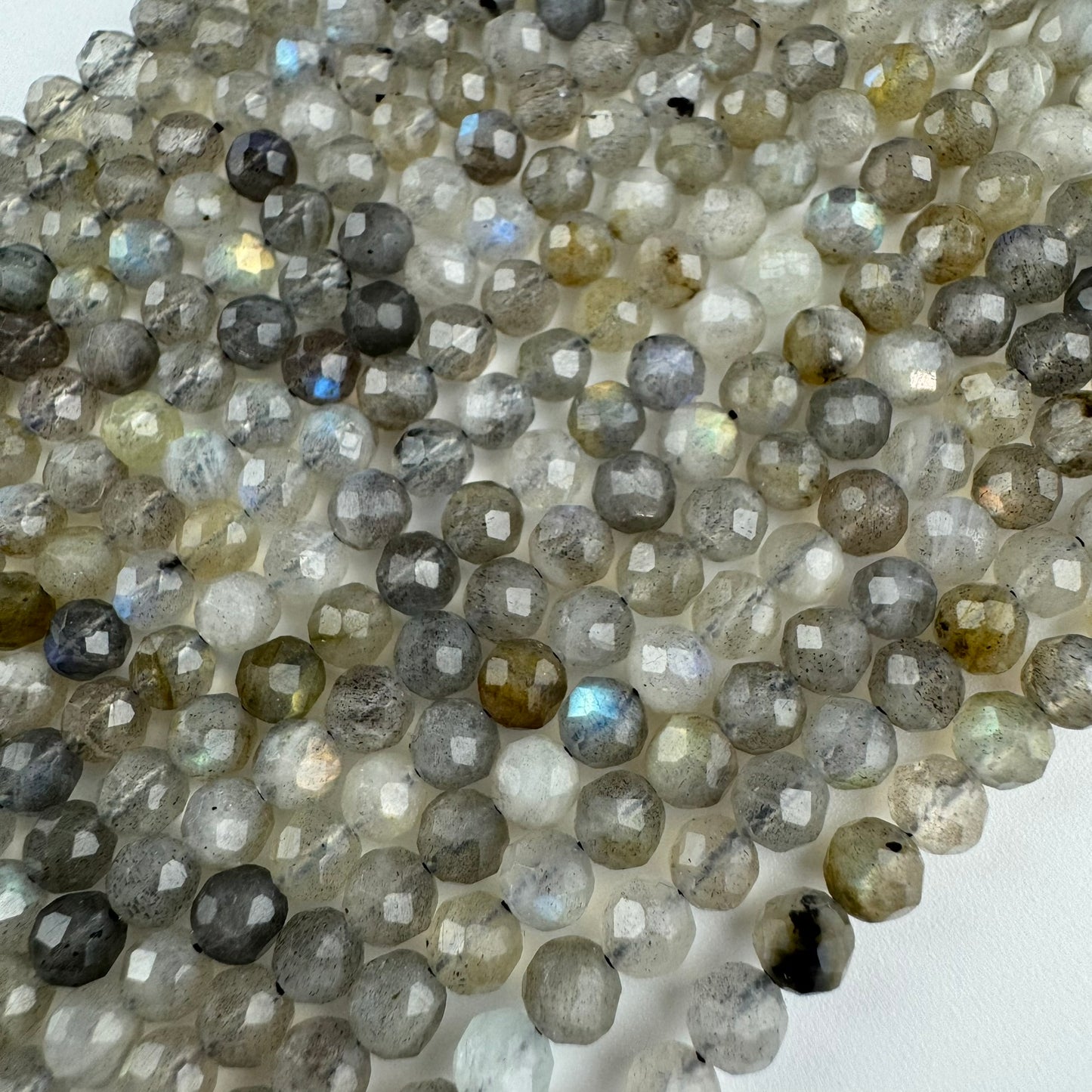 Labradorite Faceted Round Gemstone Beads (B Quality)