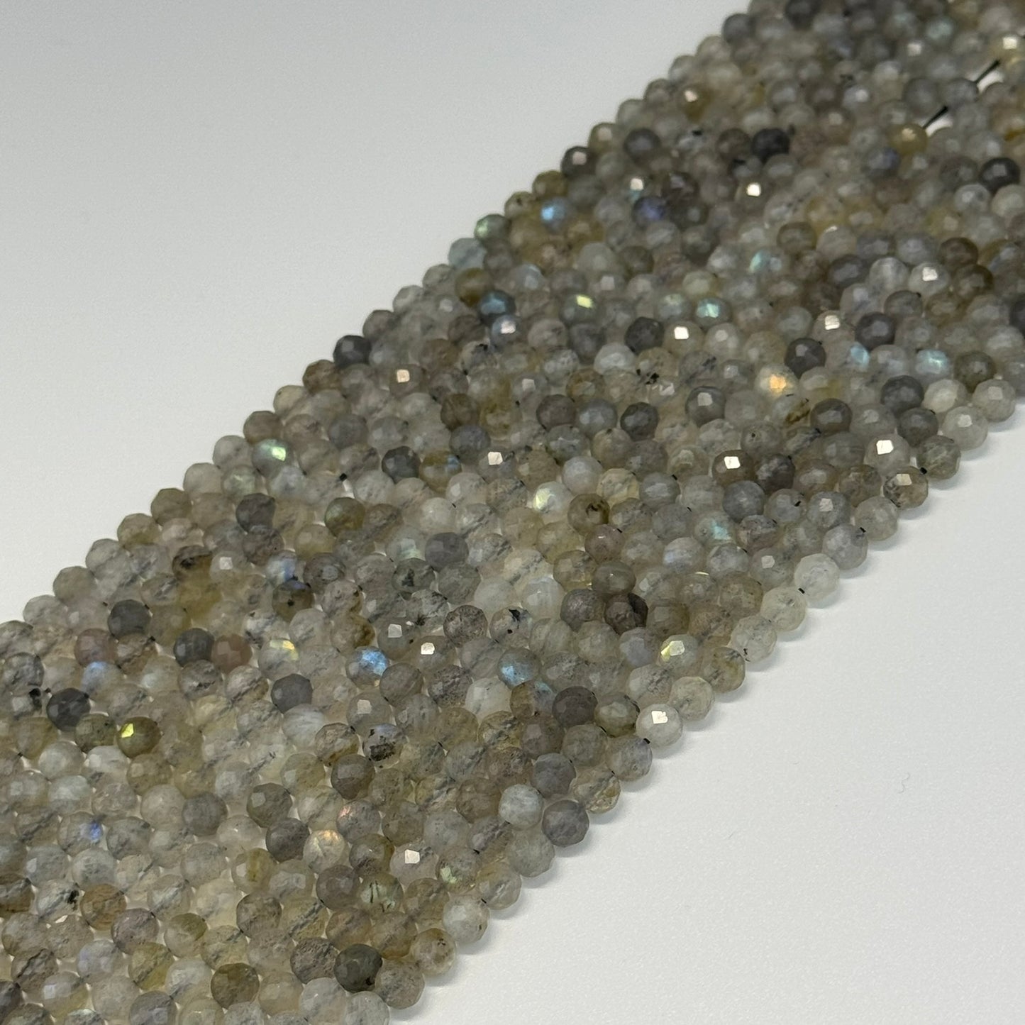 Labradorite Faceted Round Gemstone Beads (B Quality)