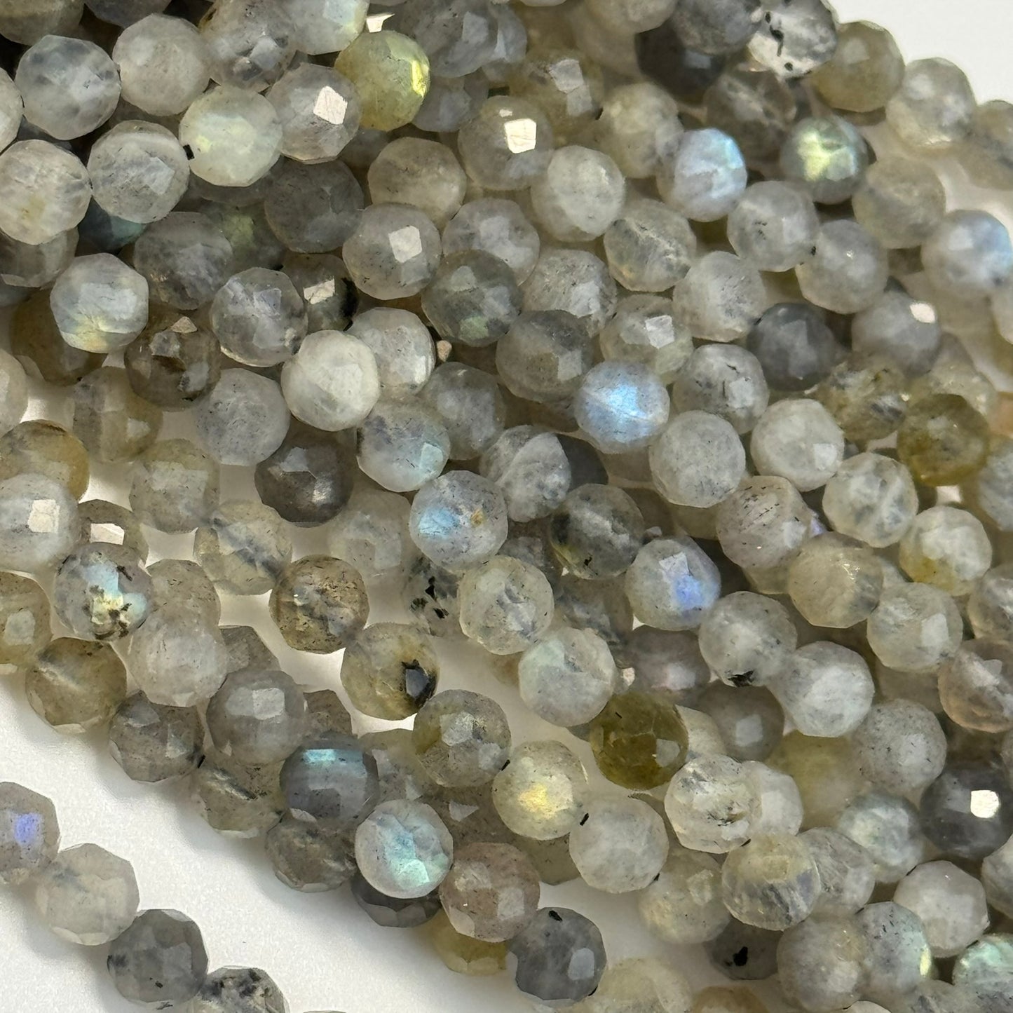 Labradorite Faceted Round Gemstone Beads (B Quality)