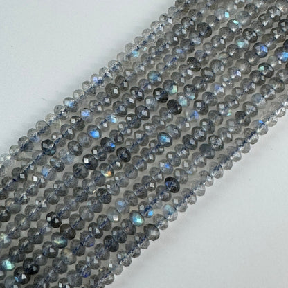 Labradorite Faceted Rondelle Beads (AAA Quality)