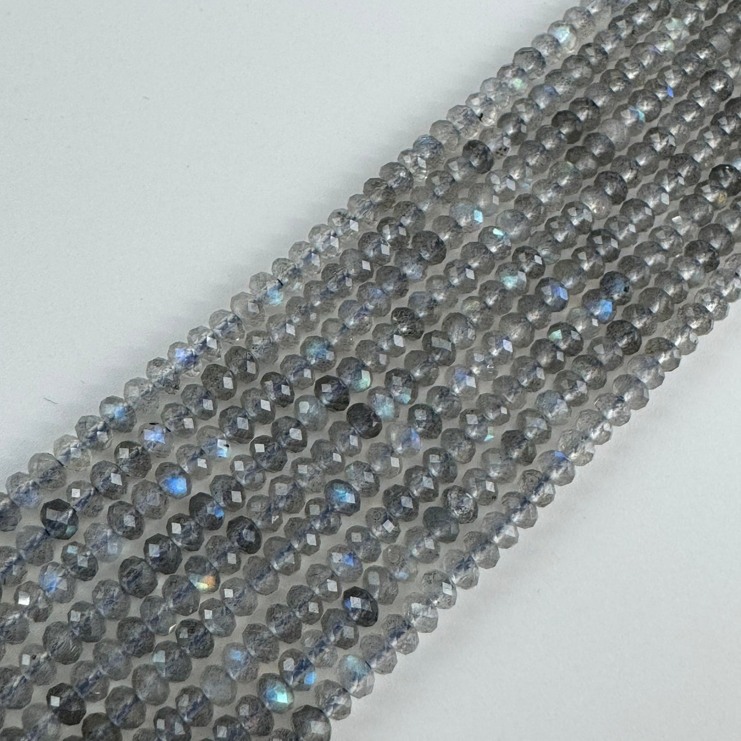 Faceted Labradorite Beads - Rondelle Beads (AAA Quality)