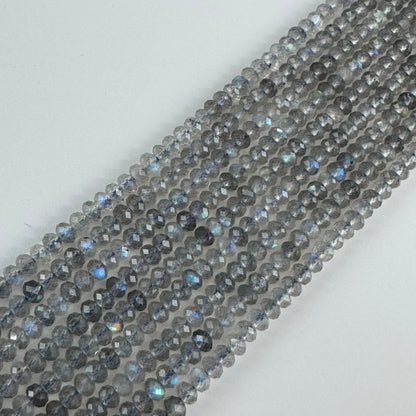 Labradorite Faceted Rondelle Beads (AAA Quality)